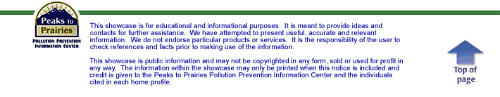 Disclaimer and Peaks to Prairies Logo