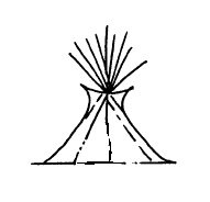 line drawing of tipi